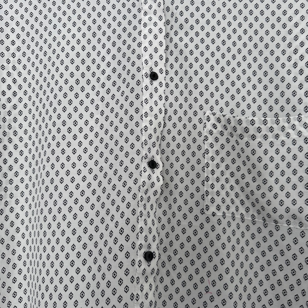 Zara Diamond Pattern  Button-Up Blouse - Picture 5 of 9